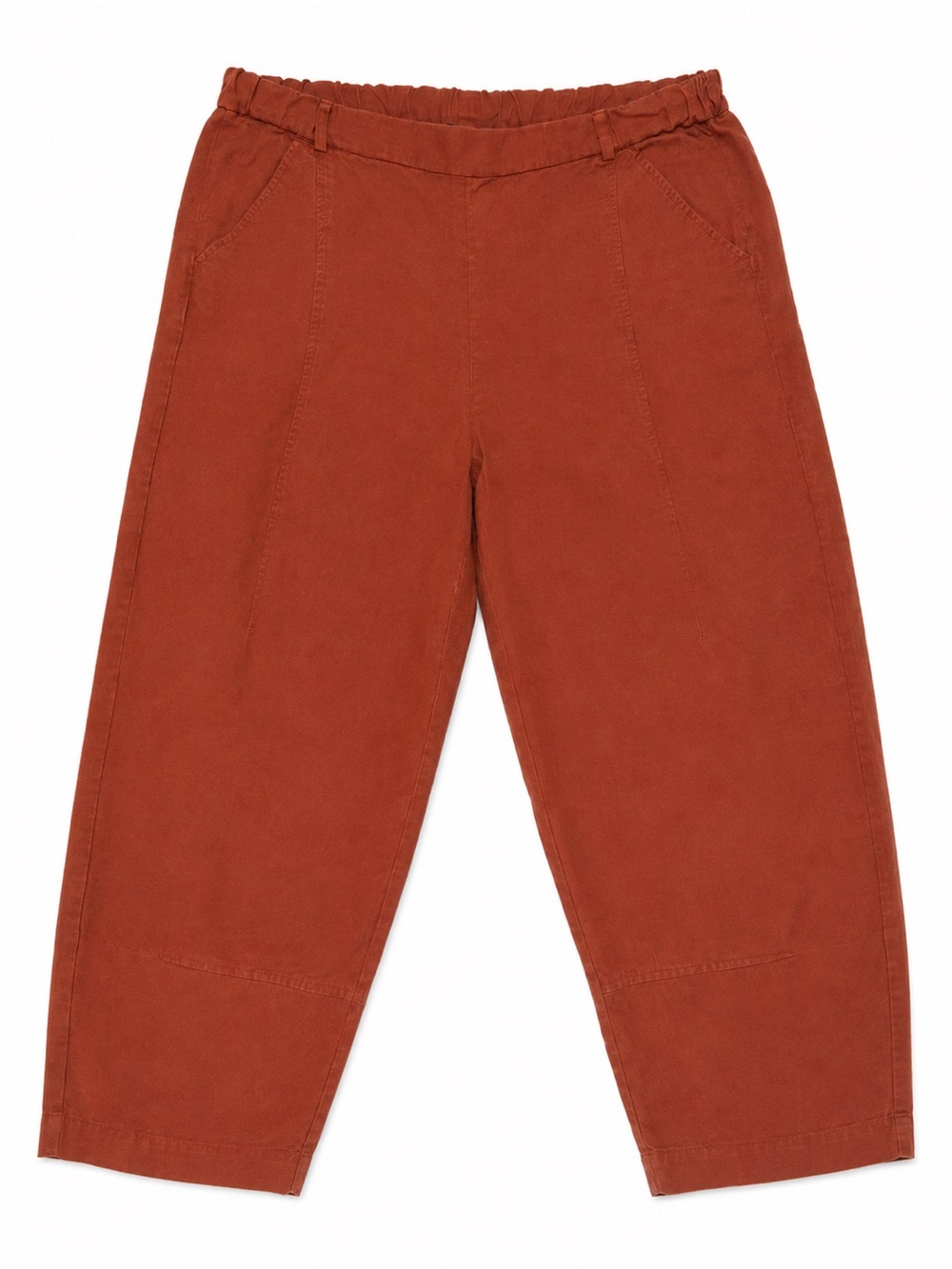 Eileen Fisher Petite PL Rust Tencel Linen Pull On Crop Pants Wide Leg
